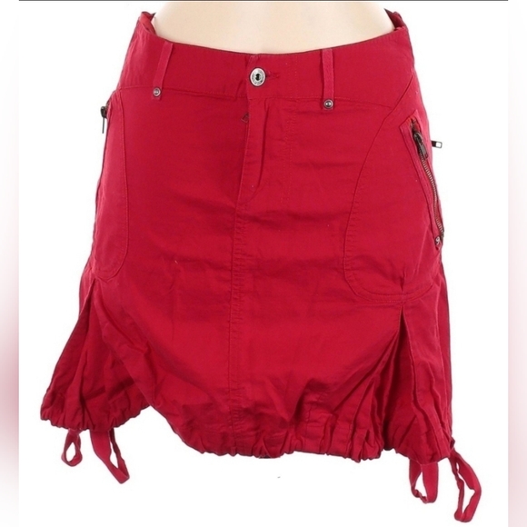 Vintage VAXXI BY XAVIER PARIS STUDIO Midi cargo red Skirt size 8 - Picture 1 of 11